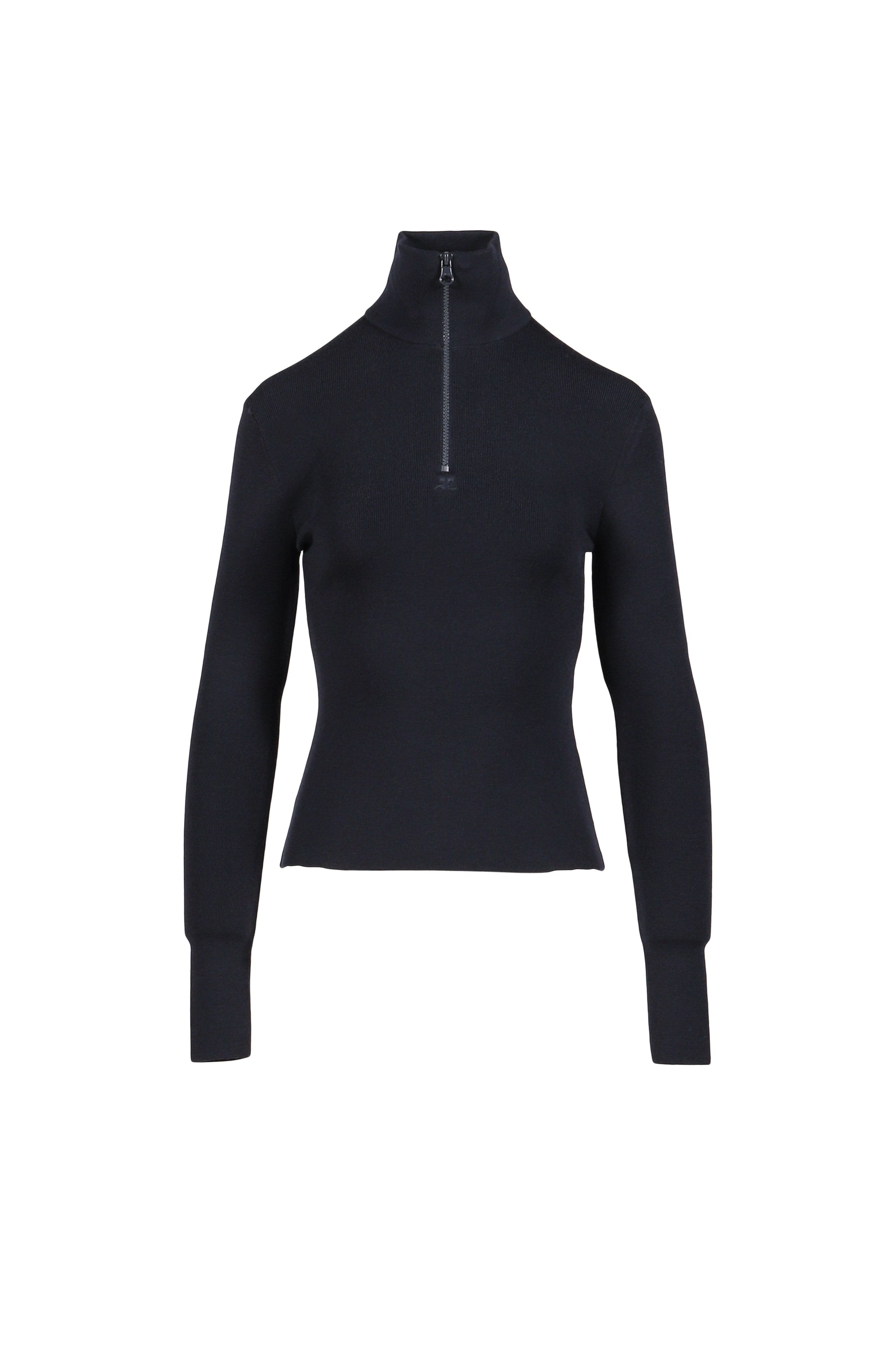 ZIPPED MOCKNECK SWEATER / NVY