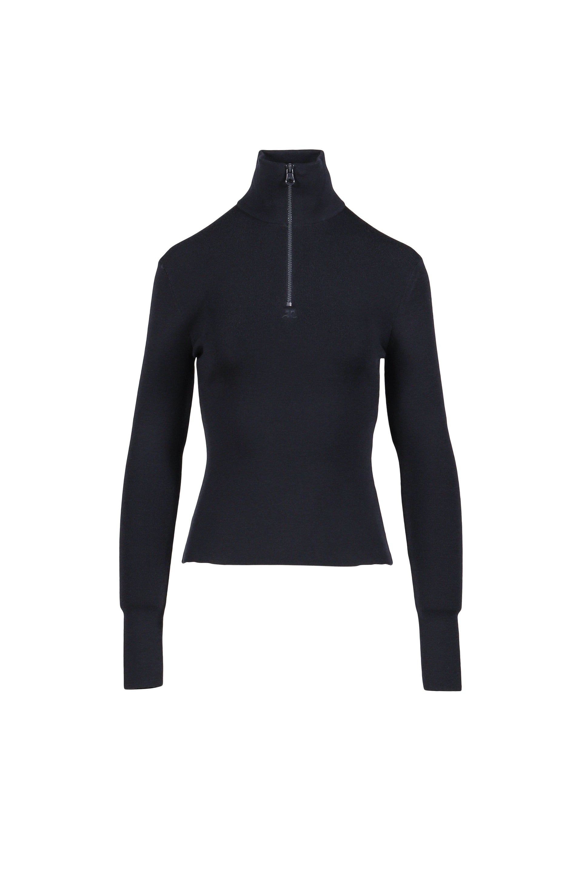 ZIPPED MOCKNECK SWEATER / NVY