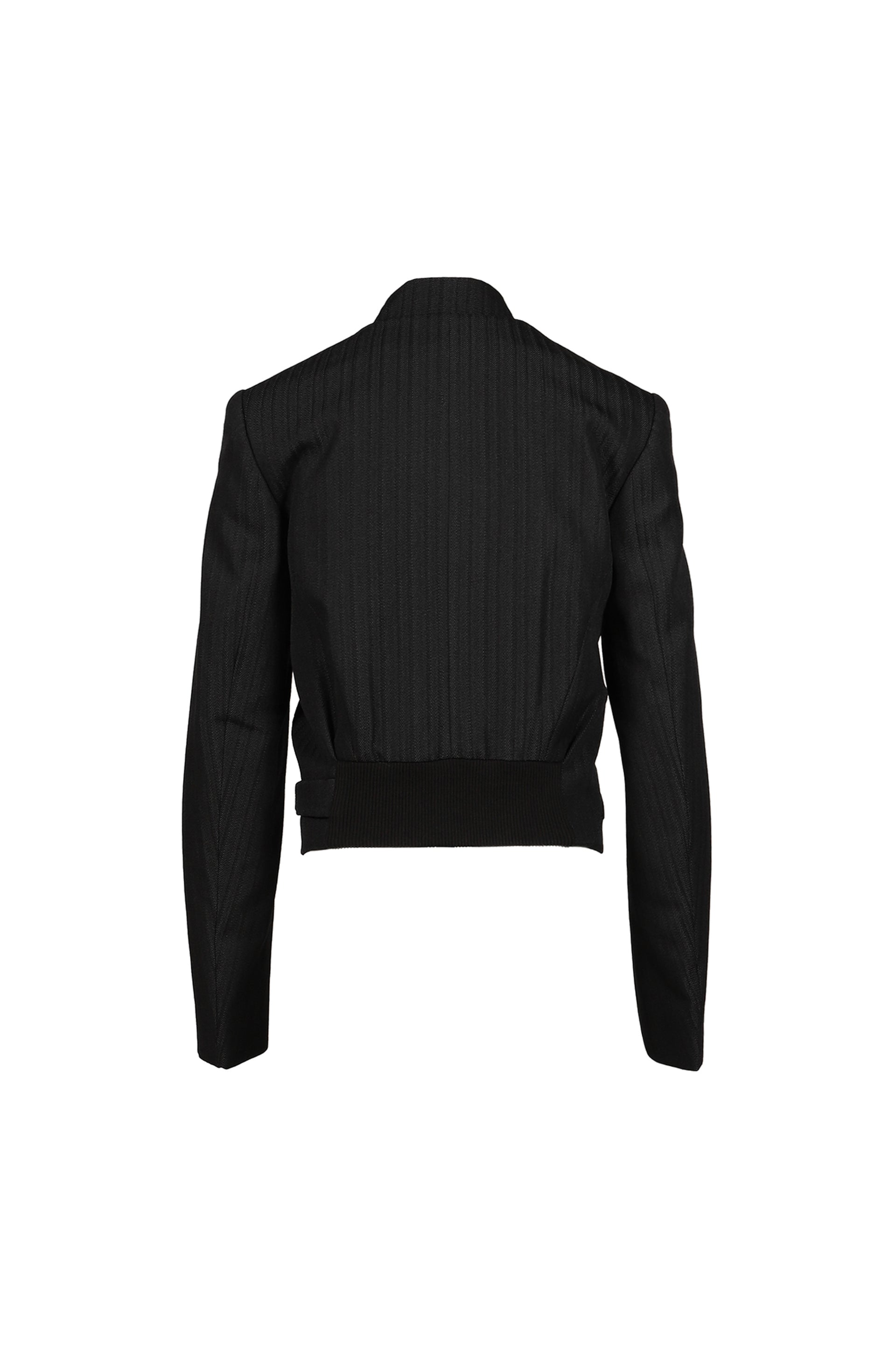 STRIPE DOUBLE-BREASTED BLAZER / BLK