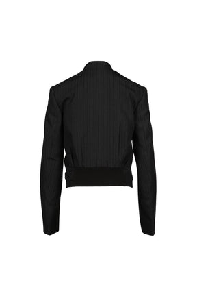 STRIPE DOUBLE-BREASTED BLAZER / BLK