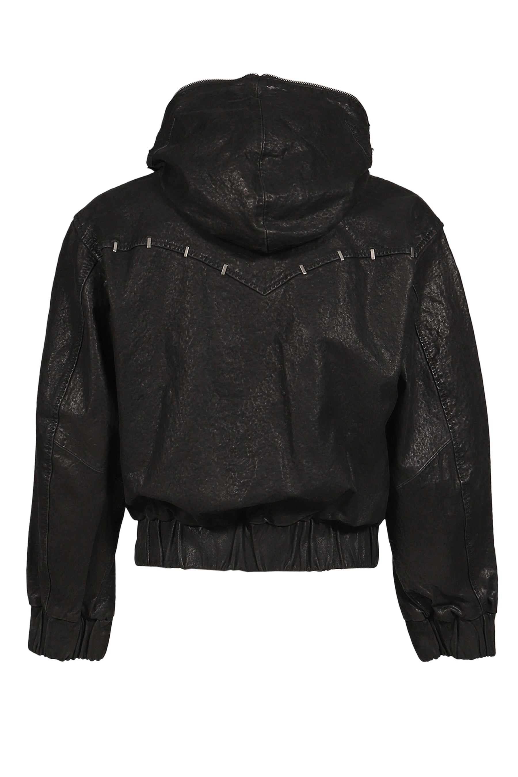 ×JIAN YE NYX HOODED LEATHER JACKET / BLK
