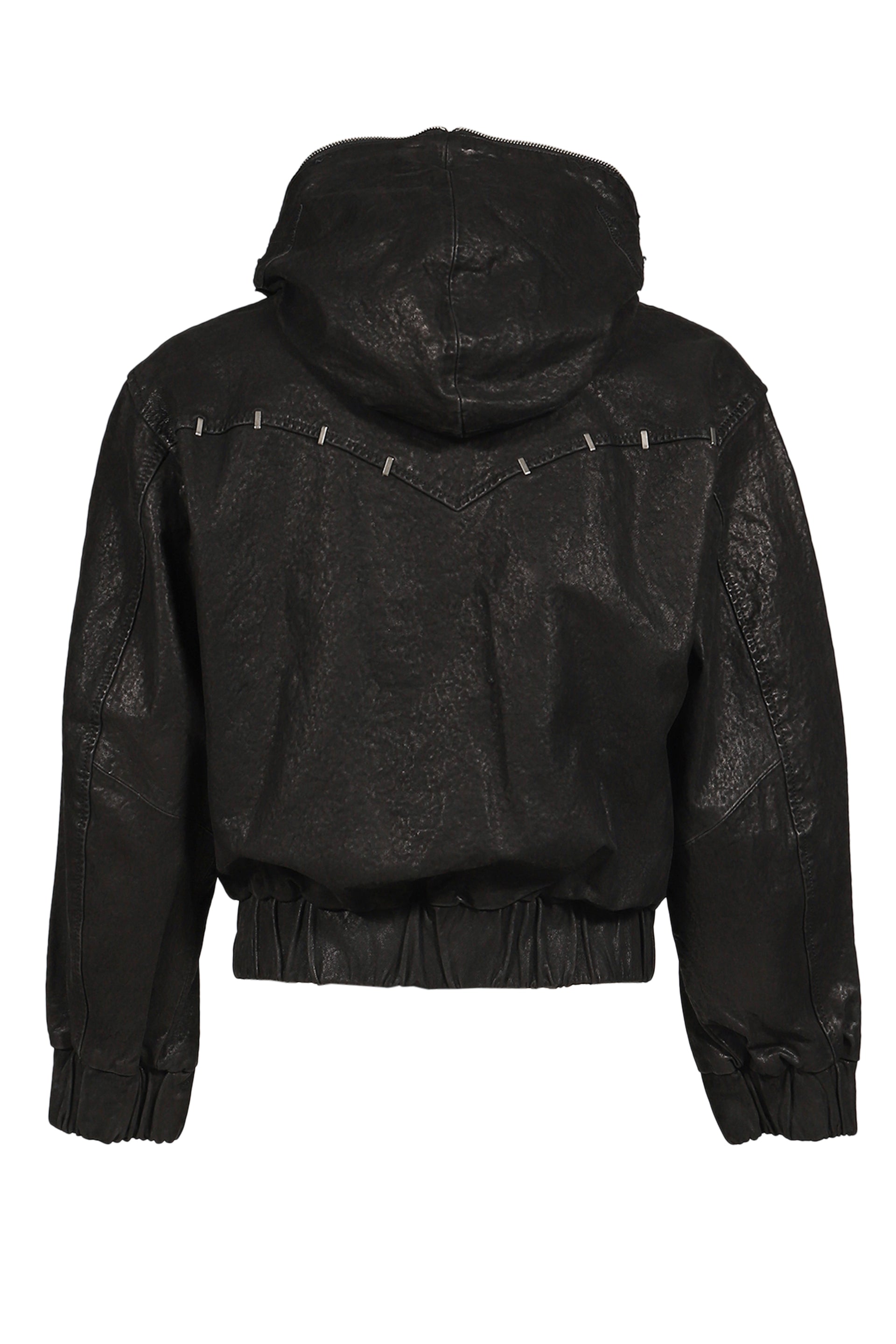 ×JIAN YE NYX HOODED LEATHER JACKET / BLK