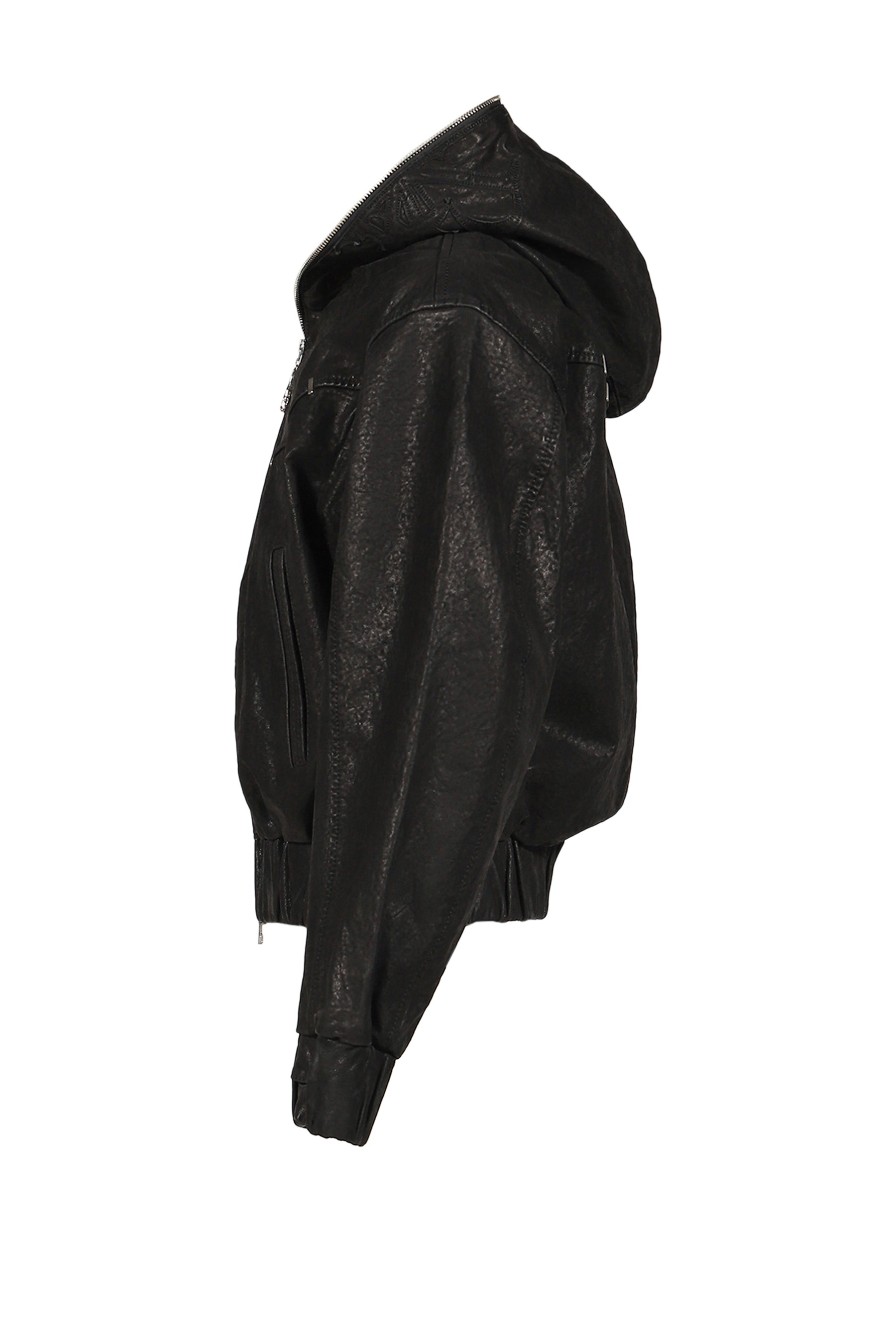 ×JIAN YE NYX HOODED LEATHER JACKET / BLK
