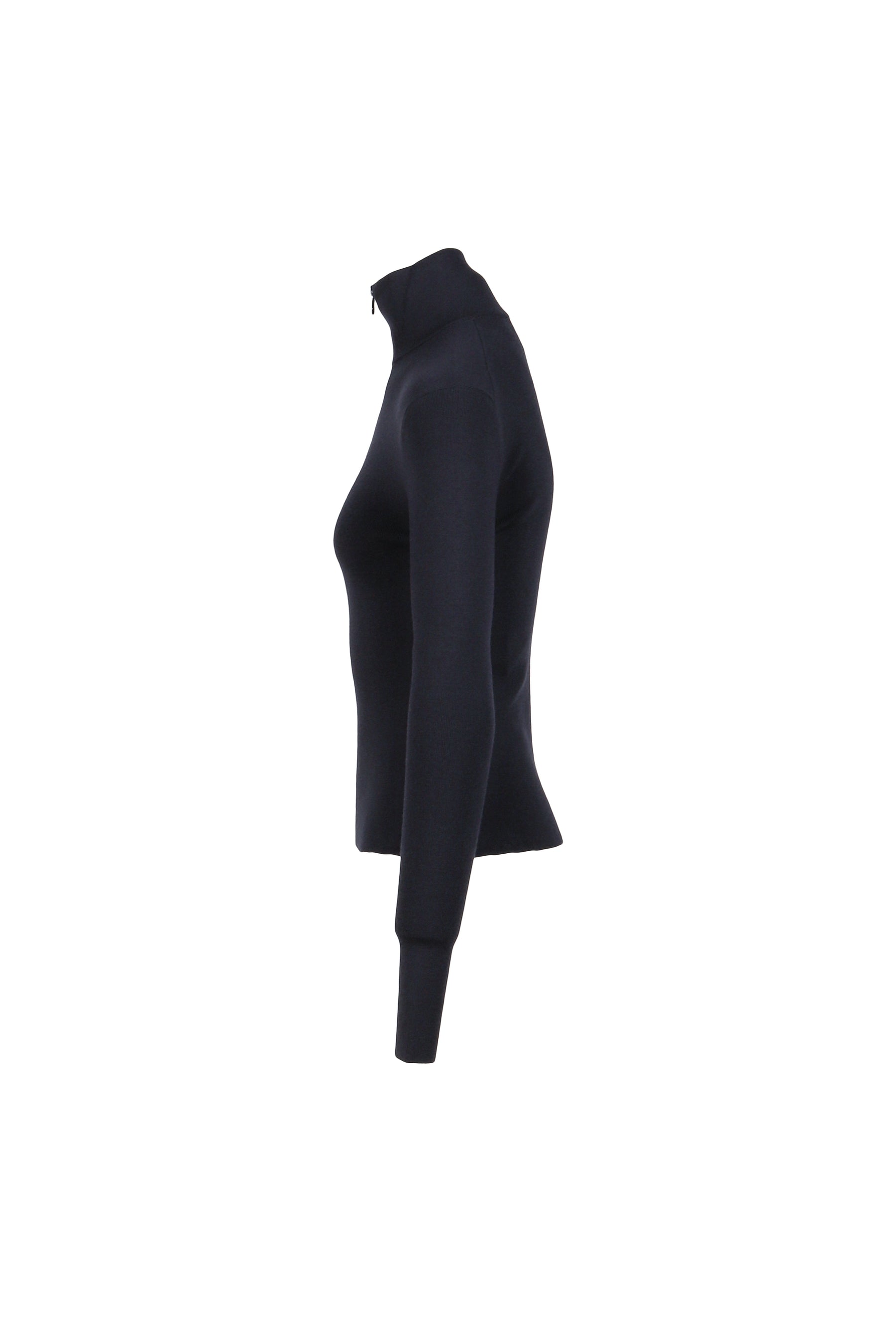 ZIPPED MOCKNECK SWEATER / NVY