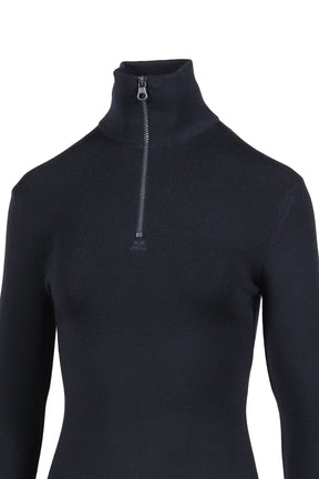 ZIPPED MOCKNECK SWEATER / NVY
