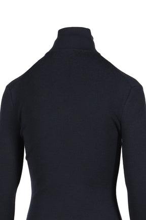 ZIPPED MOCKNECK SWEATER / NVY
