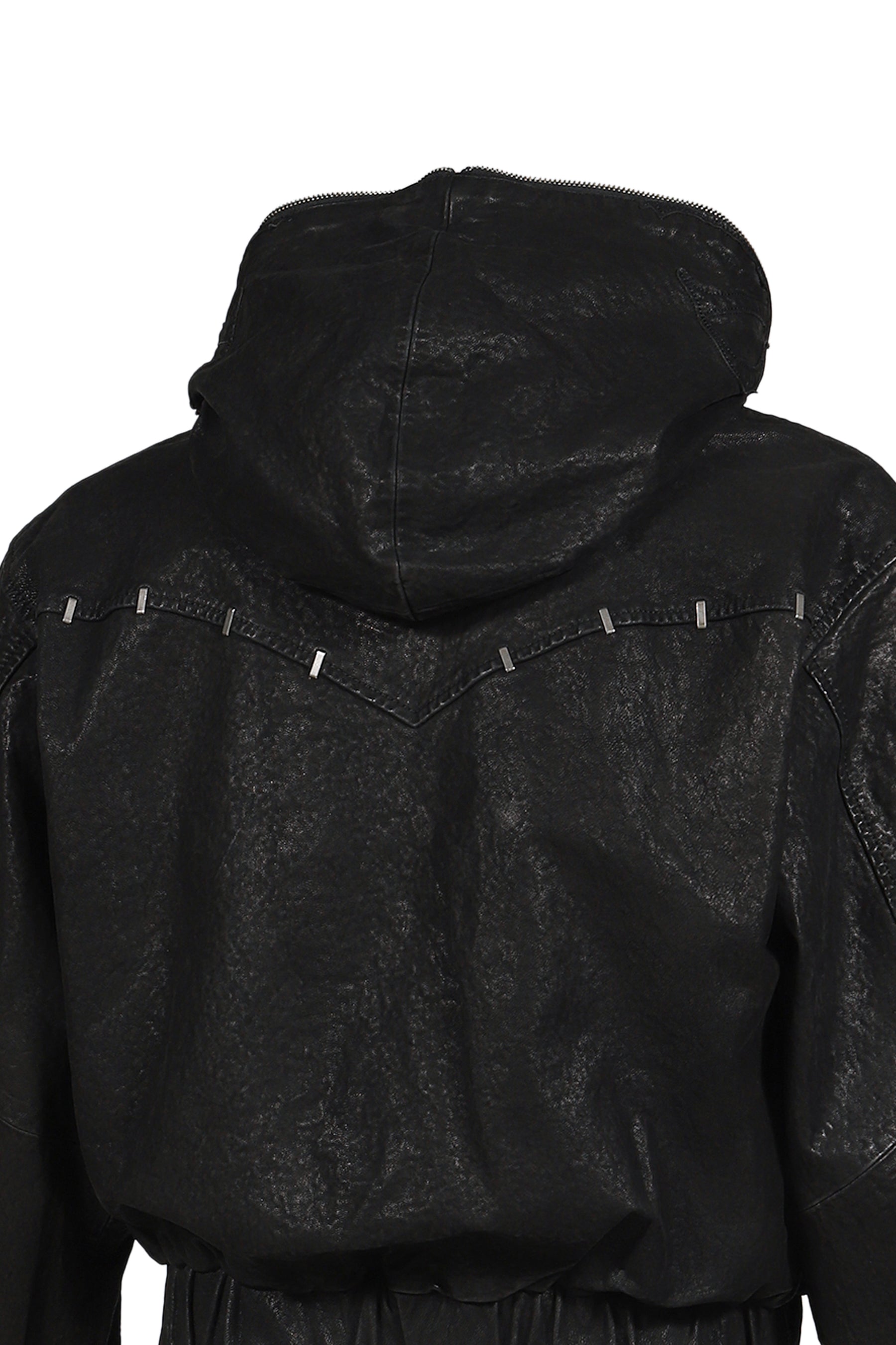 ×JIAN YE NYX HOODED LEATHER JACKET / BLK
