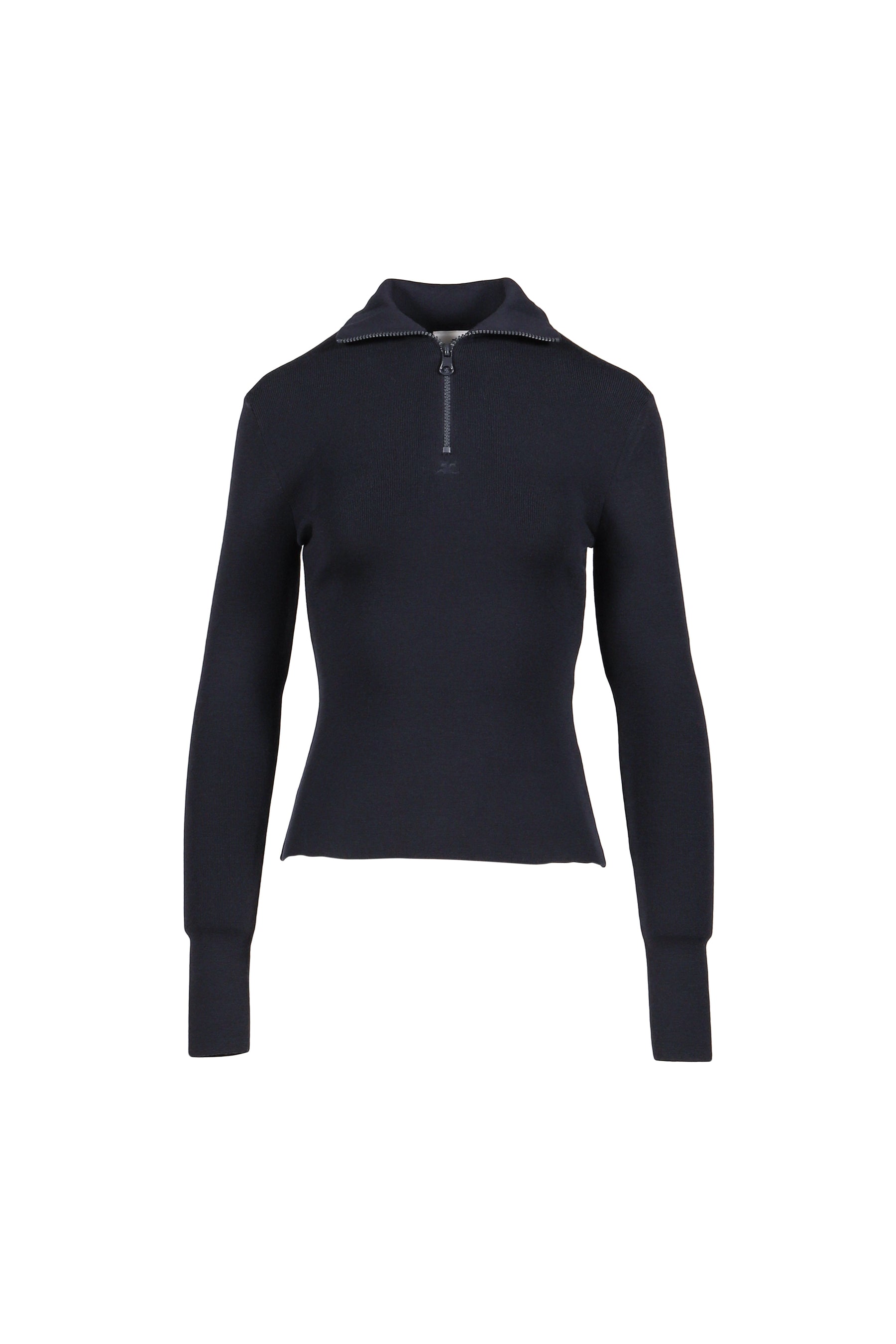 ZIPPED MOCKNECK SWEATER / NVY