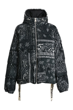 KHRISJOY PUFF BANDANA CORDUROY HOODIE / BLK