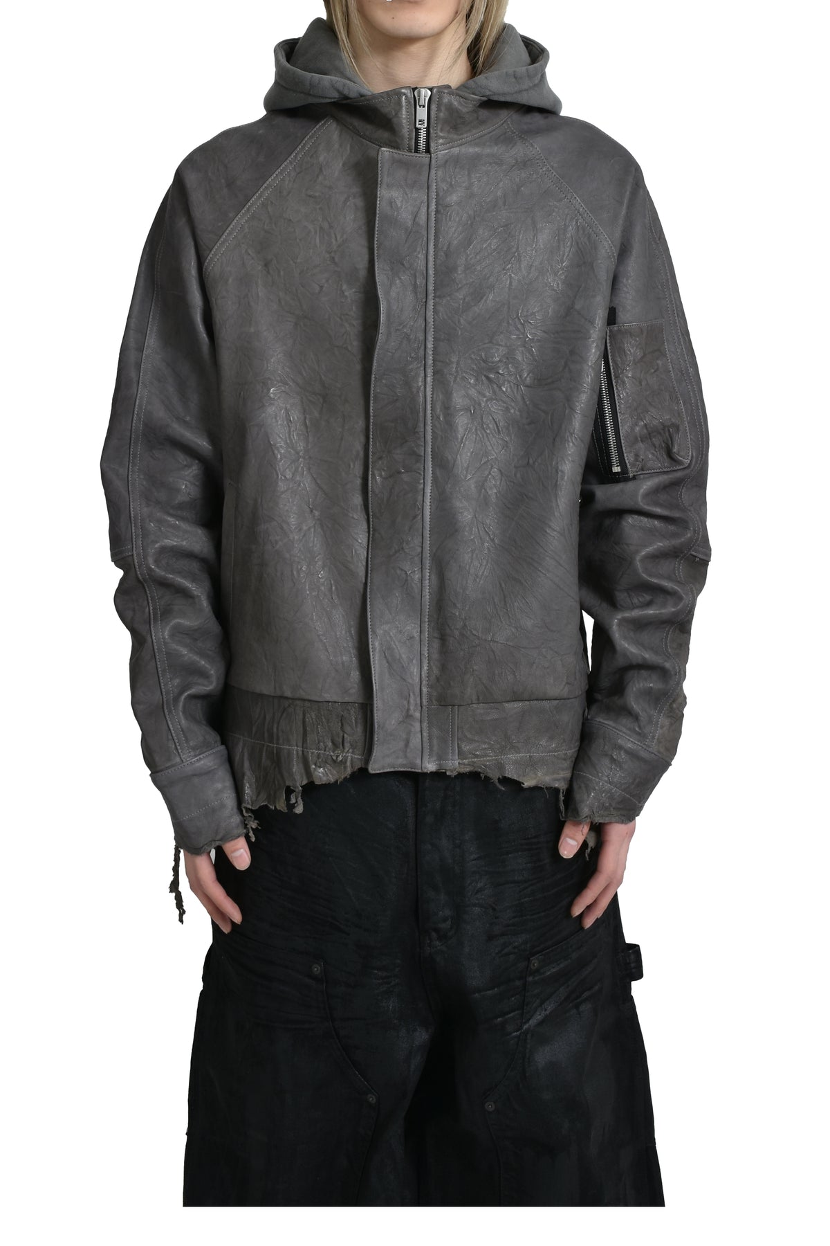 LAKOTA RAW LEATHER JACKET / GRY