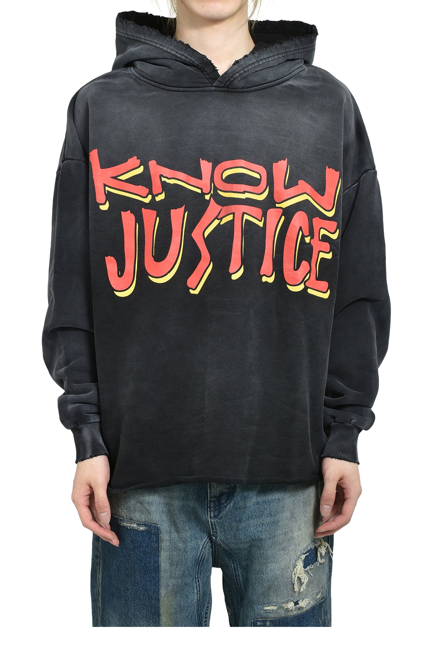 KNOW JUSTICE KNOW PEACE HOODIE / BLK