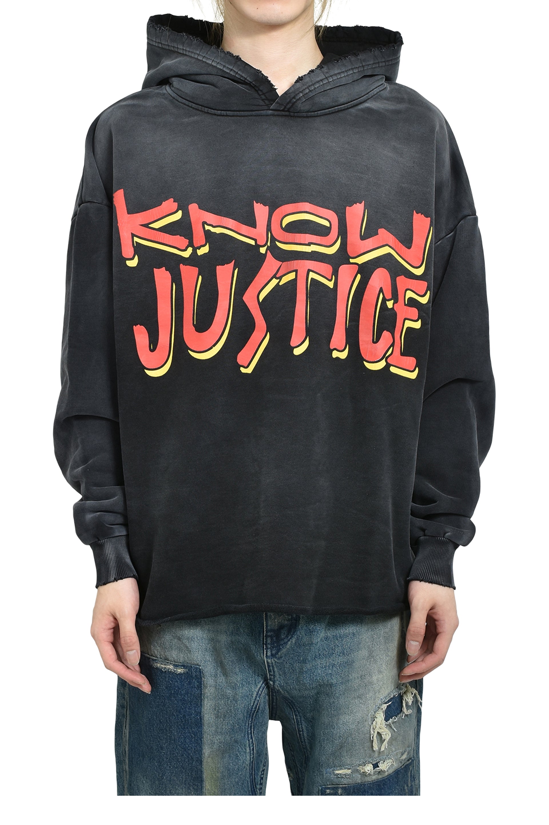 KNOW JUSTICE KNOW PEACE HOODIE / BLK