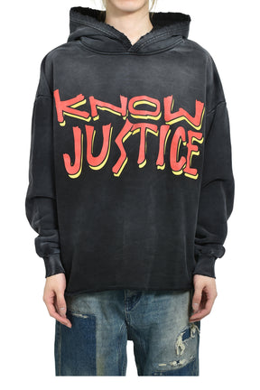 KNOW JUSTICE KNOW PEACE HOODIE / BLK