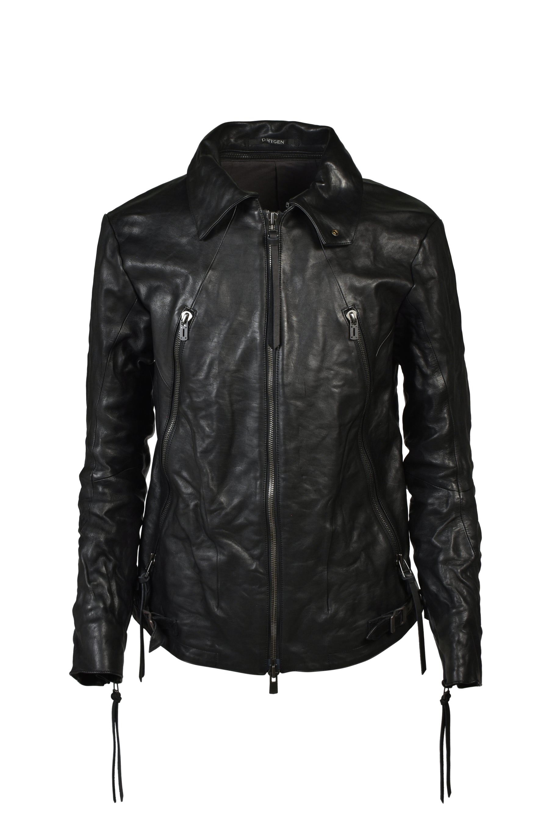 HORSE LEATHER DETACHABLE JACKET / BLK