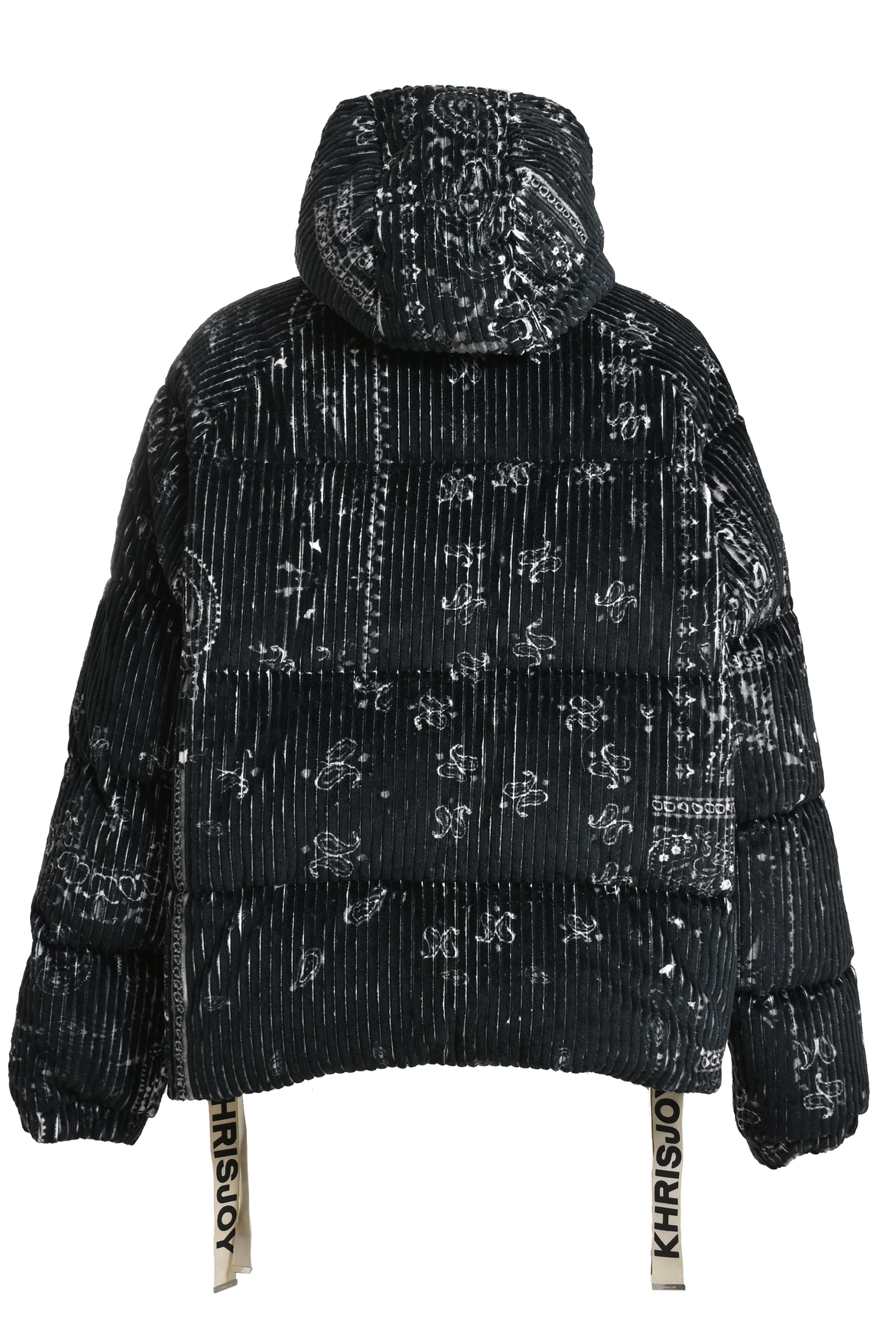 KHRISJOY PUFF BANDANA CORDUROY HOODIE / BLK