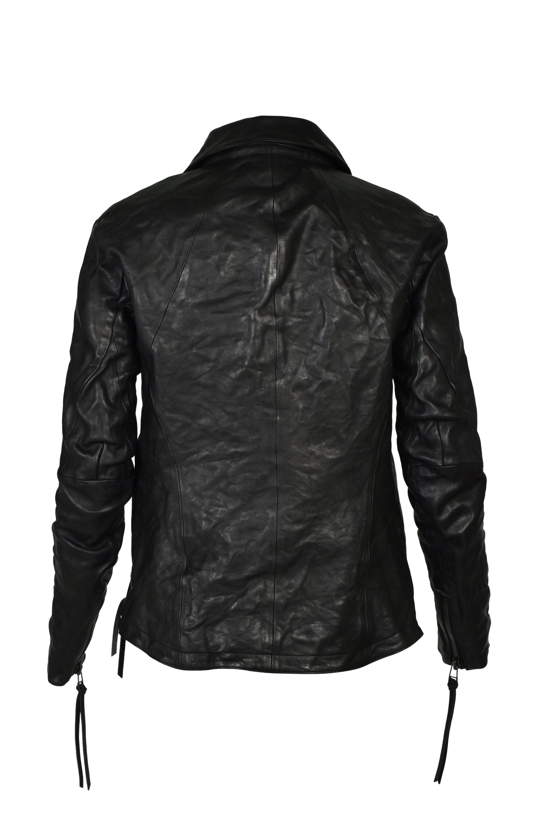 HORSE LEATHER DETACHABLE JACKET / BLK