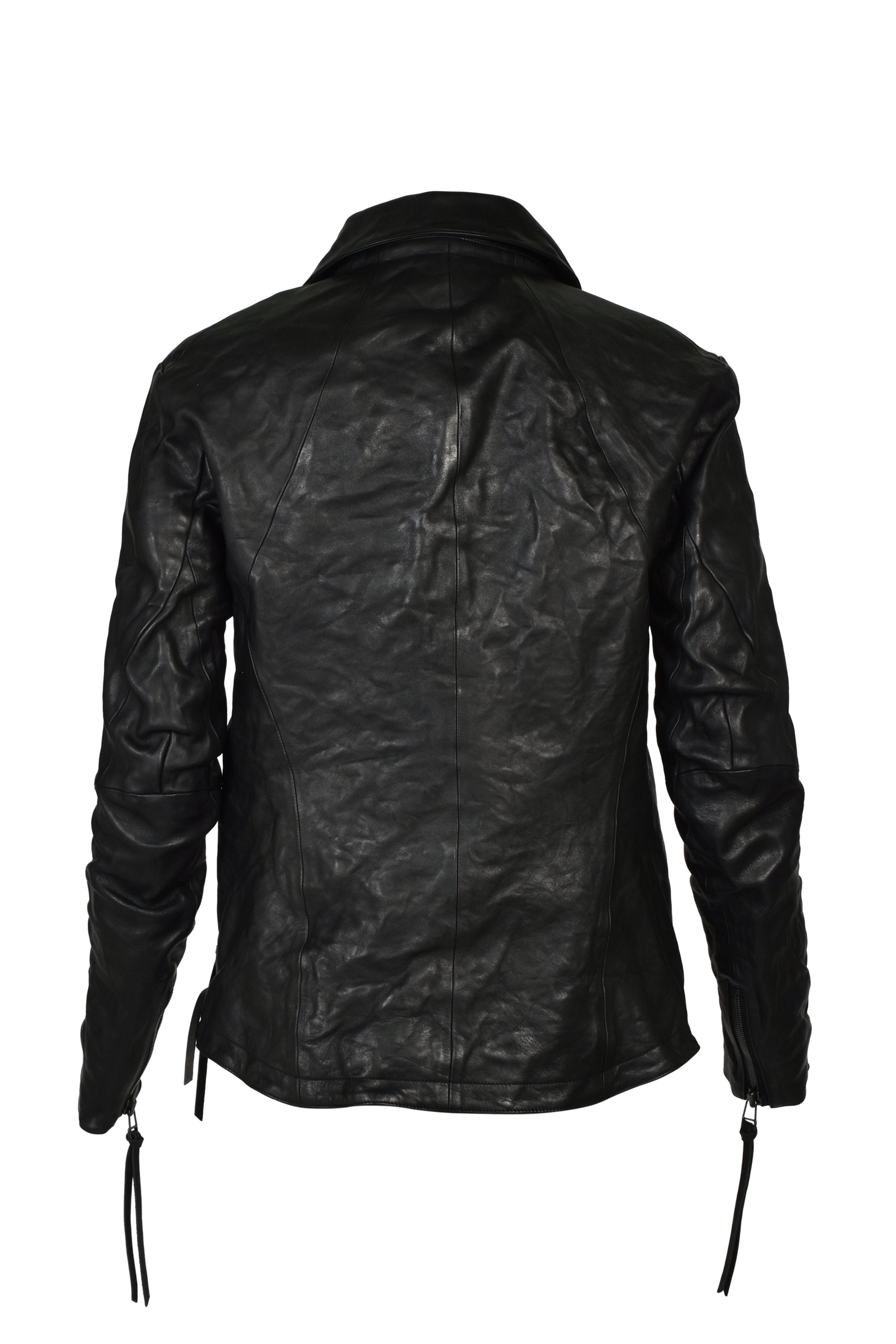 HORSE LEATHER DETACHABLE JACKET / BLK