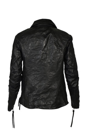 HORSE LEATHER DETACHABLE JACKET / BLK