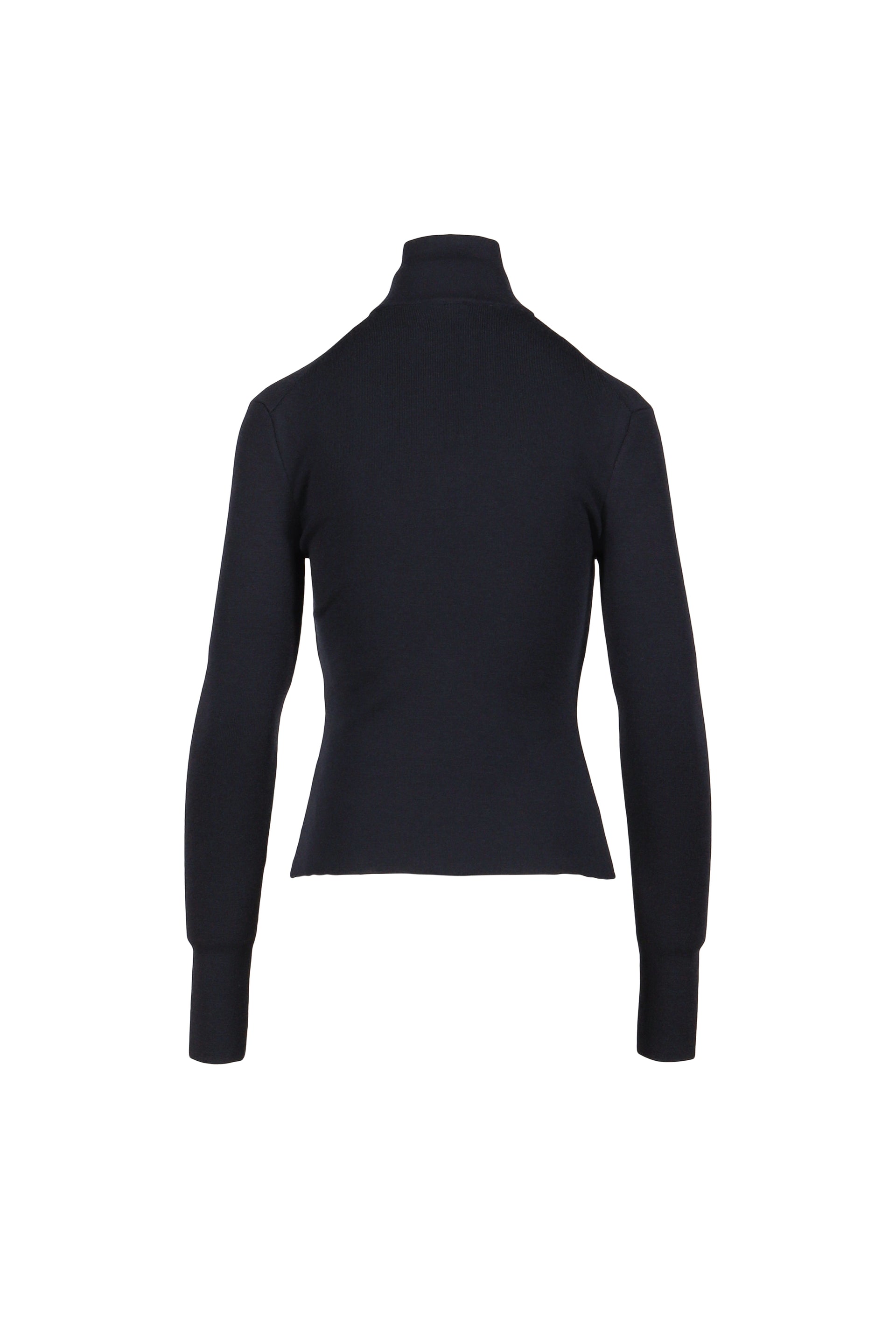 ZIPPED MOCKNECK SWEATER / NVY