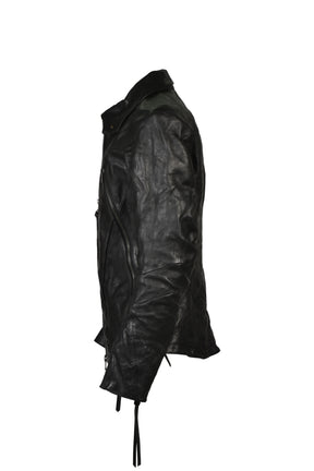 HORSE LEATHER DETACHABLE JACKET / BLK