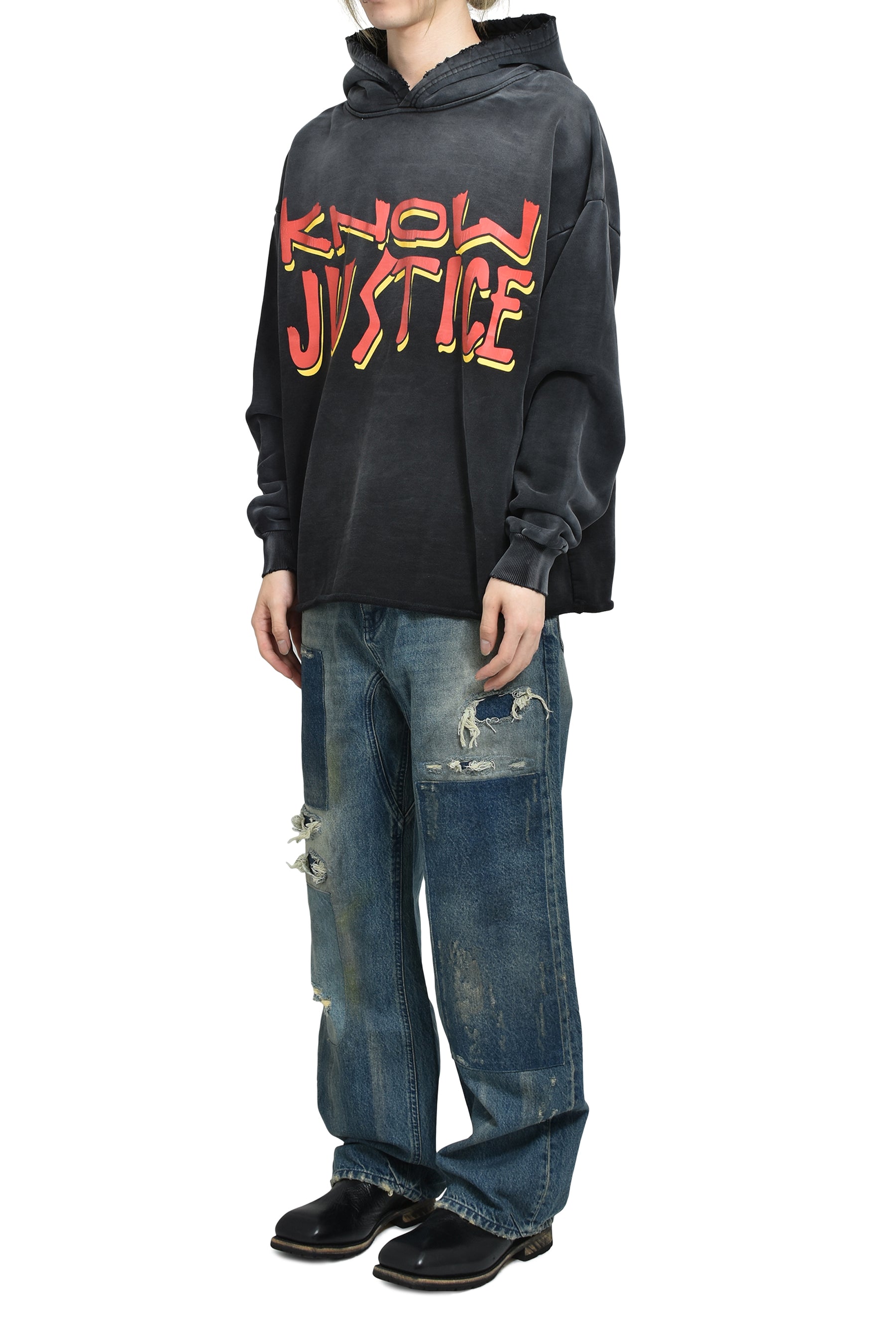 KNOW JUSTICE KNOW PEACE HOODIE / BLK