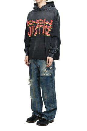 KNOW JUSTICE KNOW PEACE HOODIE / BLK