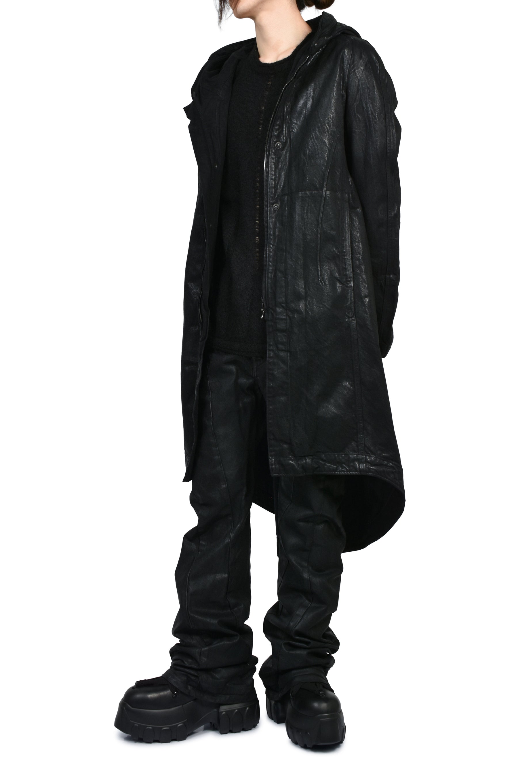 12oz WAXED DENIM COAT / BLK