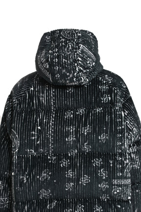 KHRISJOY PUFF BANDANA CORDUROY HOODIE / BLK