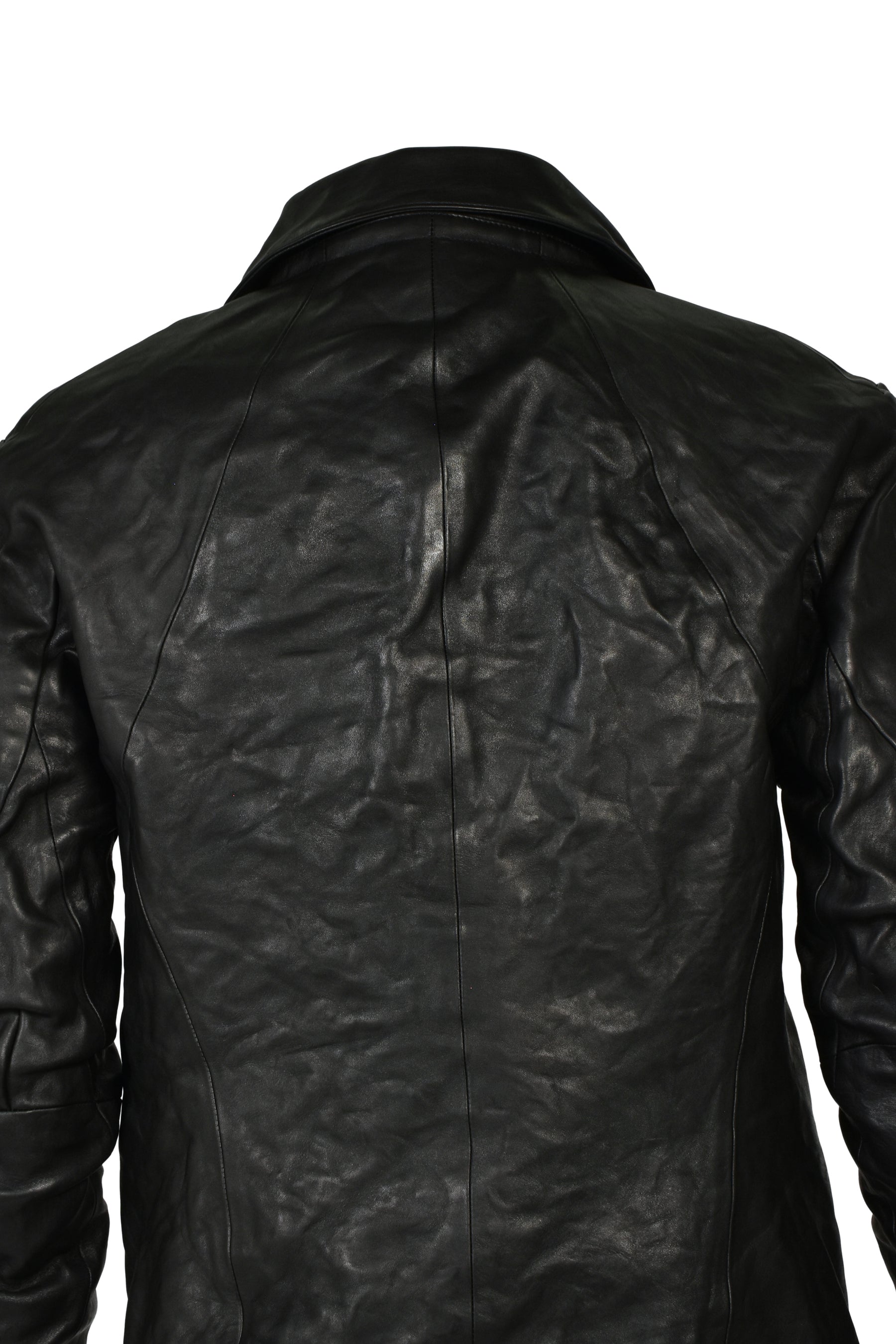 HORSE LEATHER DETACHABLE JACKET / BLK