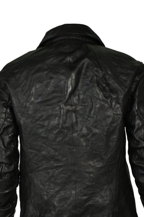 HORSE LEATHER DETACHABLE JACKET / BLK