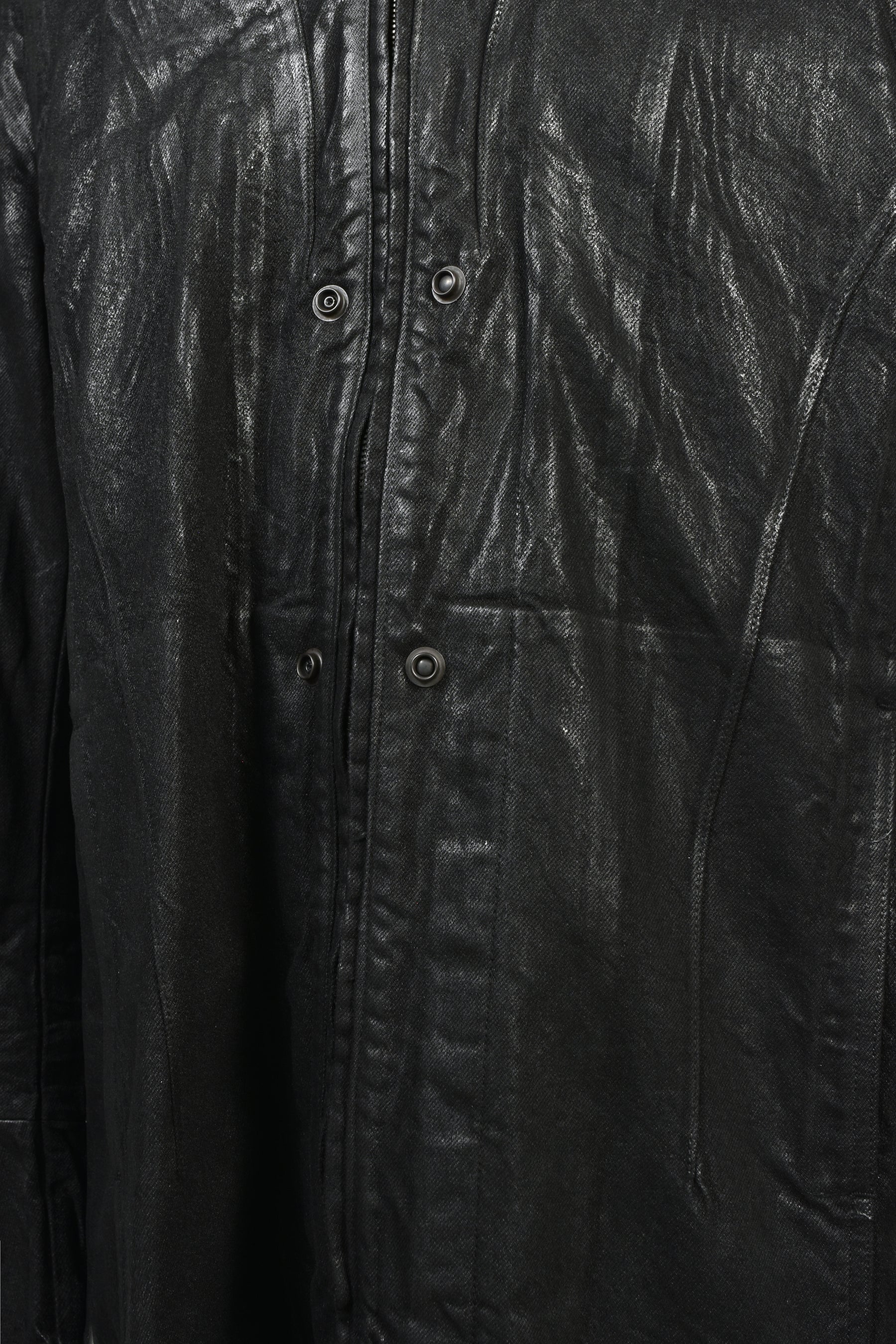 12oz WAXED DENIM COAT / BLK
