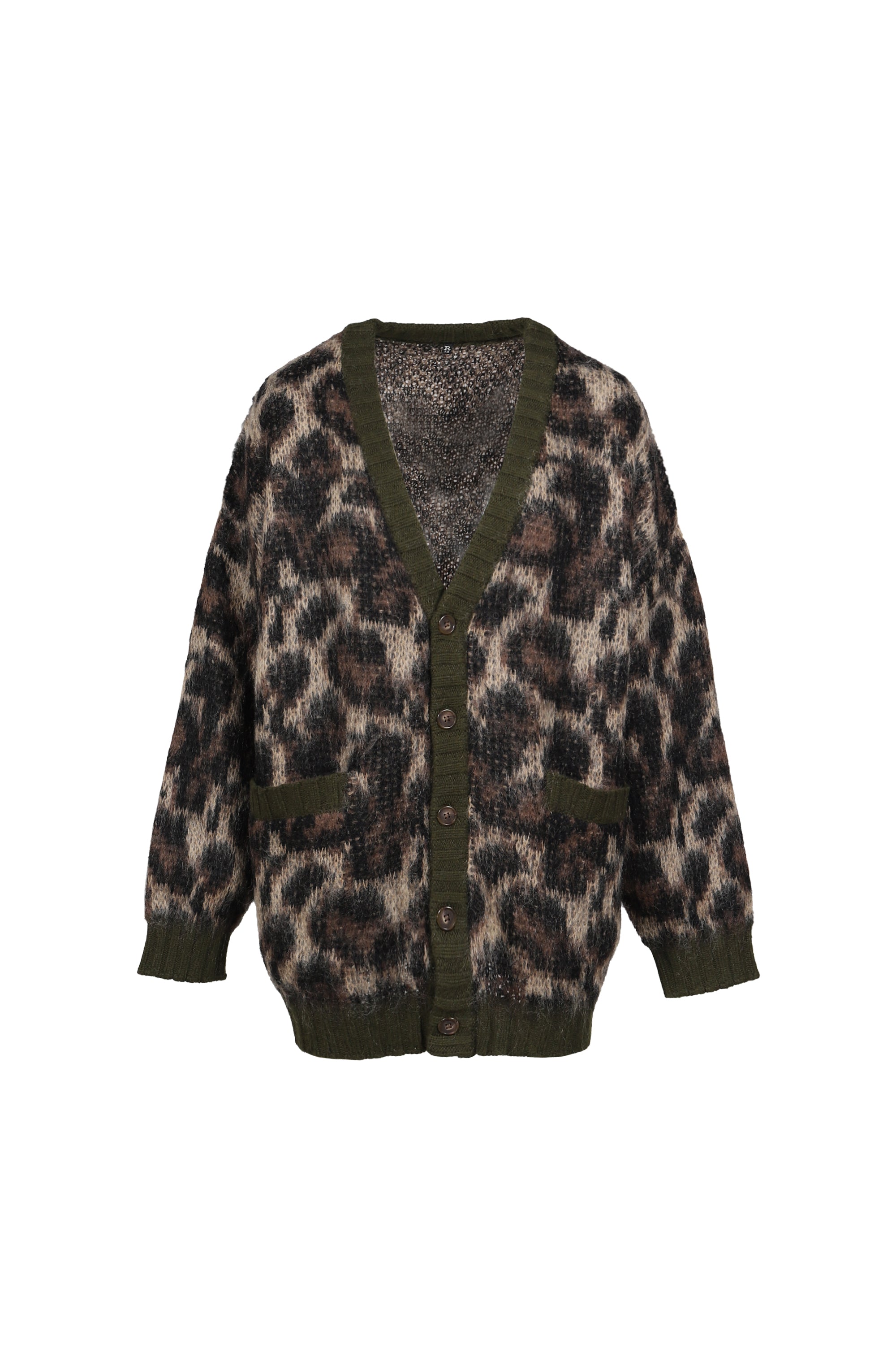 R13 R13 FW26 OVERSIZED CARDIGAN / BRW LEOPARD - NUBIAN NUBIAN