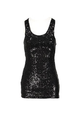 SEQUINED MINI DRESS / BLK
