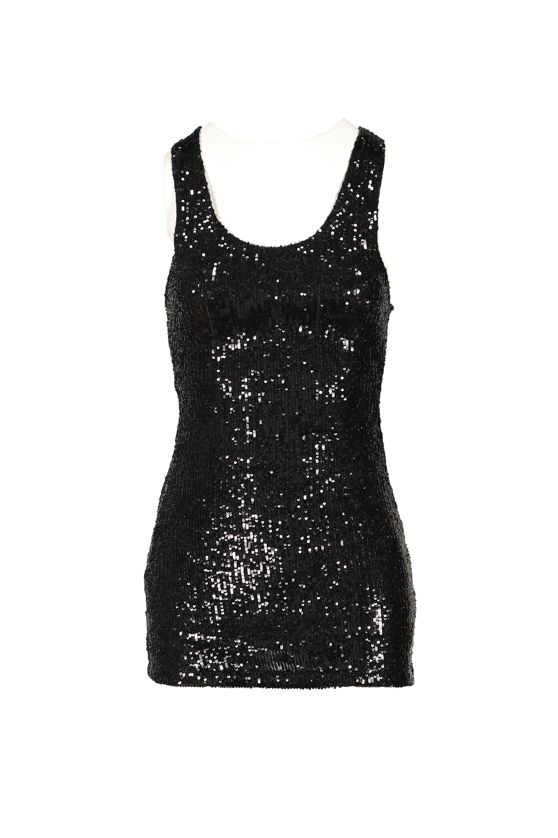 SEQUINED MINI DRESS / BLK