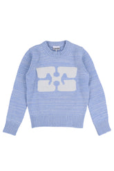 GRAPHIC O-NECK PULLOVER BUTTERFLY / BLU