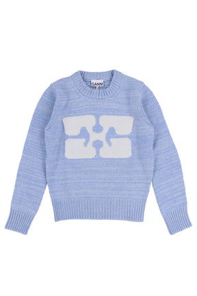 GRAPHIC O-NECK PULLOVER BUTTERFLY / BLU