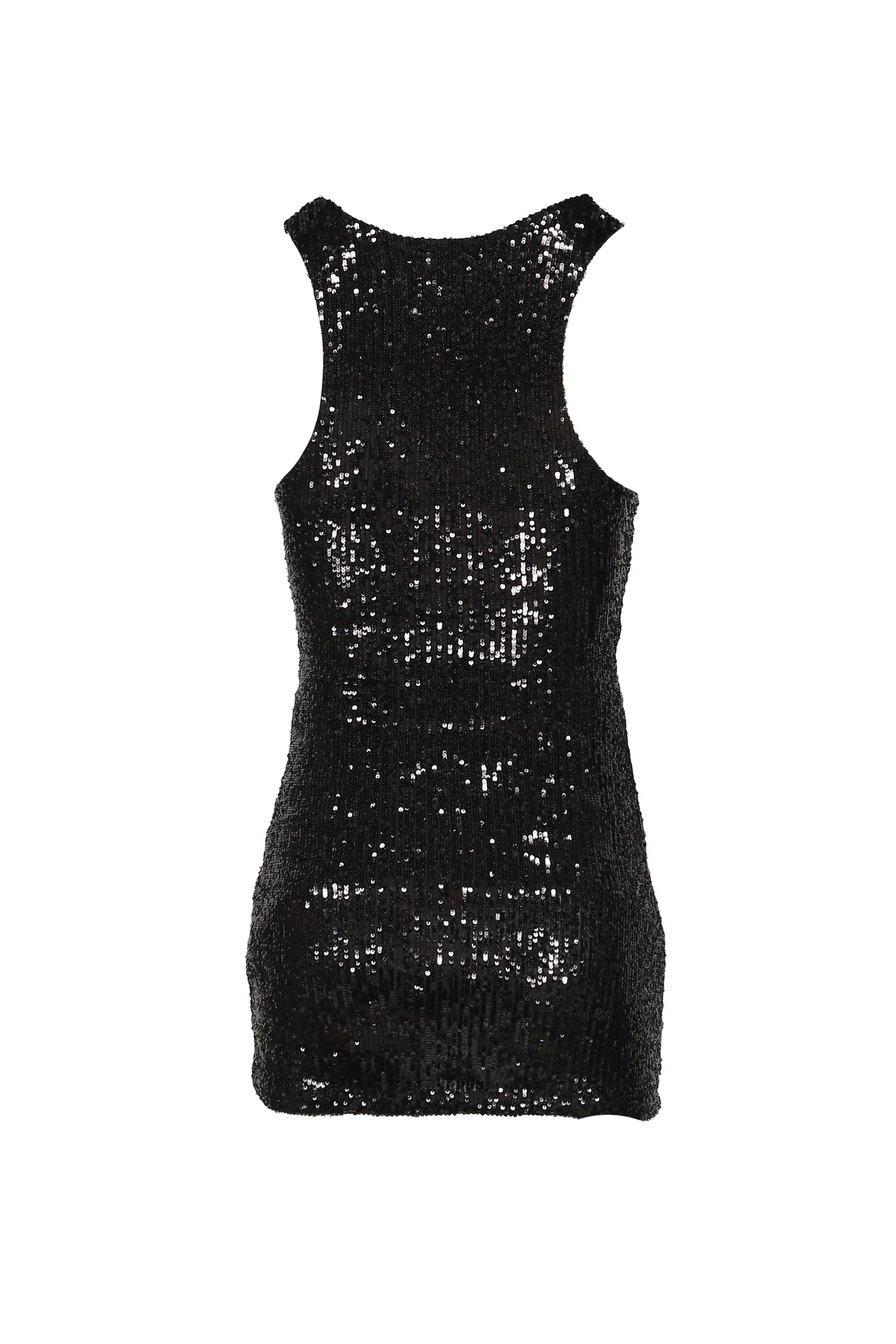 SEQUINED MINI DRESS / BLK