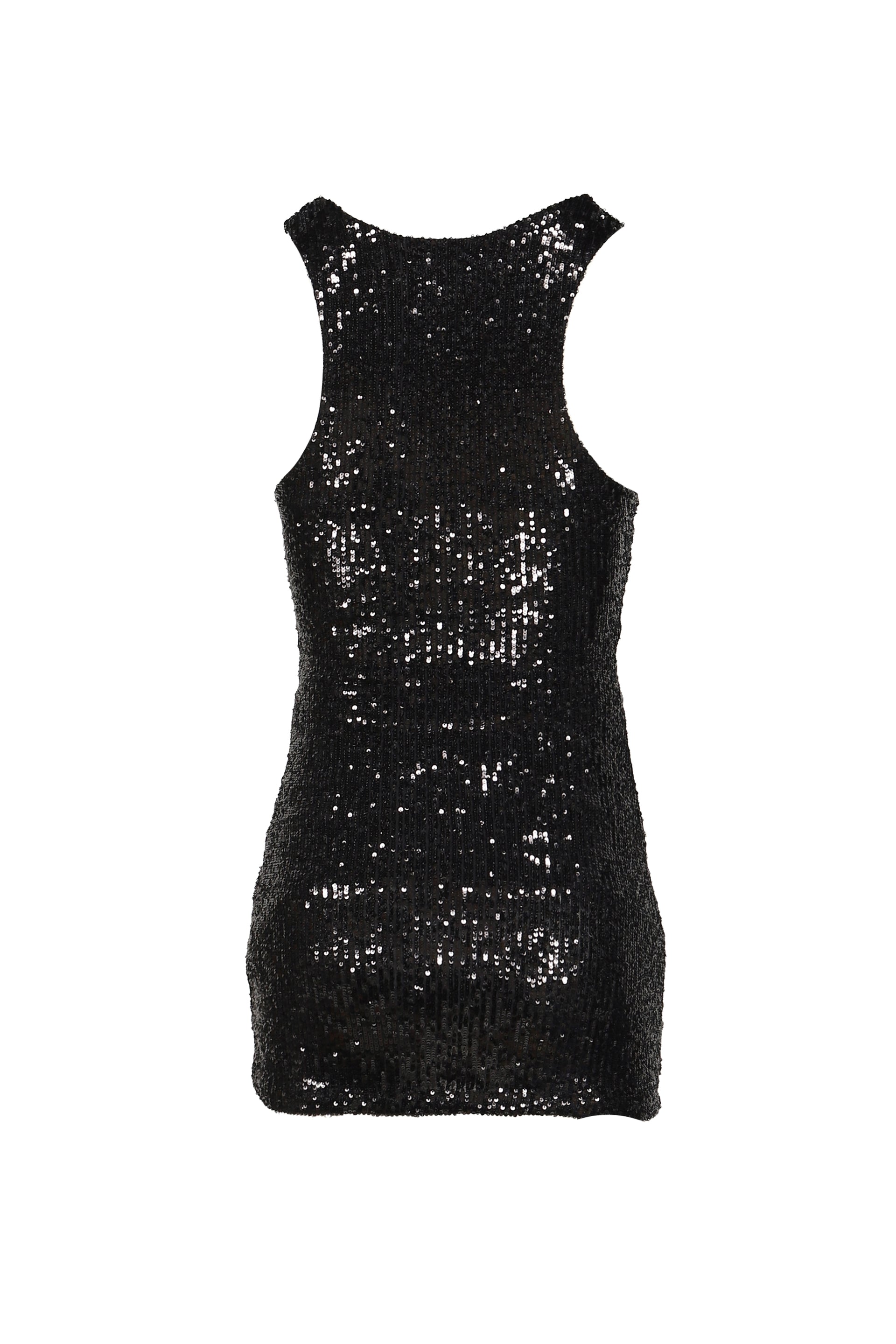 SEQUINED MINI DRESS / BLK