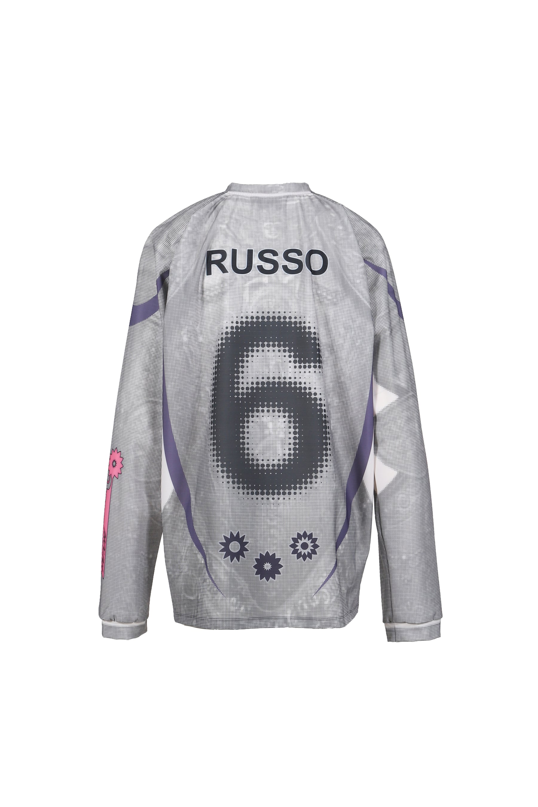 PRINTED LONG SLEEVE SPORTS TOP / GREY