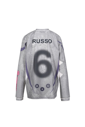 PRINTED LONG SLEEVE SPORTS TOP / GREY