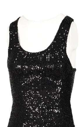 SEQUINED MINI DRESS / BLK