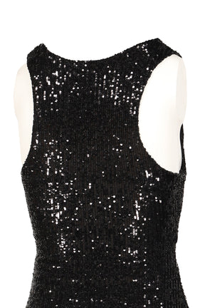 SEQUINED MINI DRESS / BLK