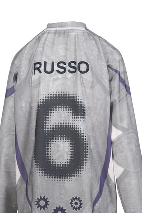PRINTED LONG SLEEVE SPORTS TOP / GREY