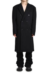 DOUBLE-BREASTED COAT / BLK