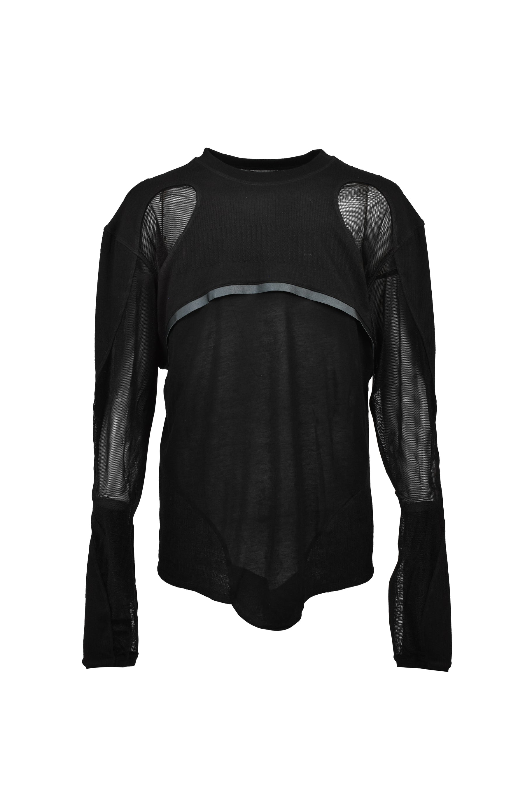 PANELLED CORSET LONG SLEEVE / BLK