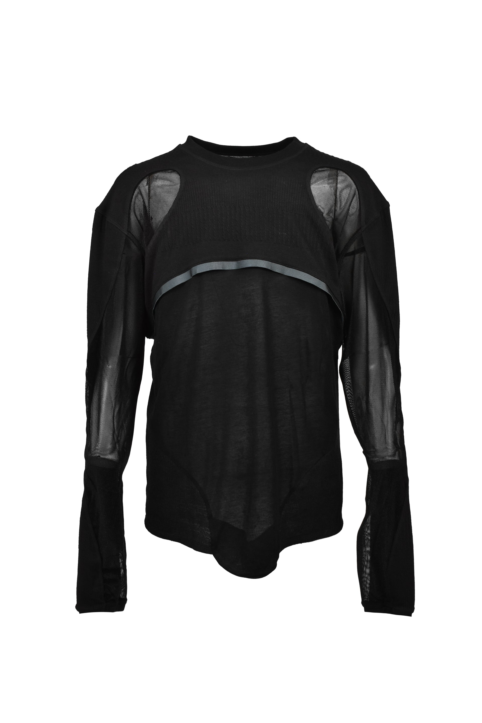 PANELLED CORSET LONG SLEEVE / BLK