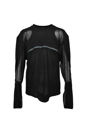 PANELLED CORSET LONG SLEEVE / BLK