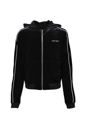 VELVET TRACK HOODIE / BLK