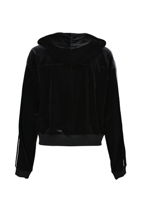 VELVET TRACK HOODIE / BLK