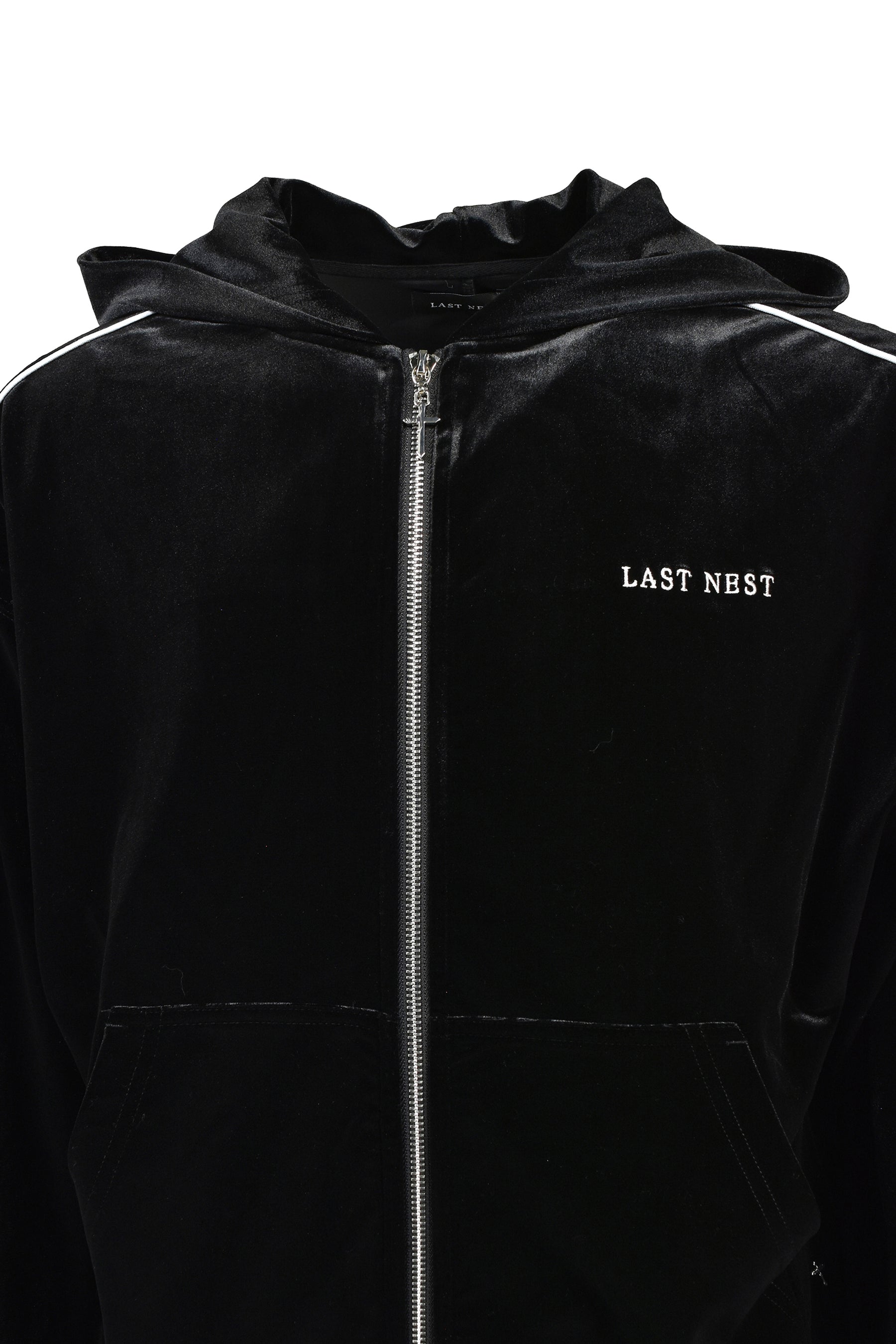 VELVET TRACK HOODIE / BLK